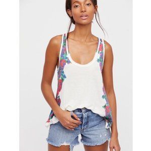 Free People We The Free White Tea Party Tank Top (Sz M)